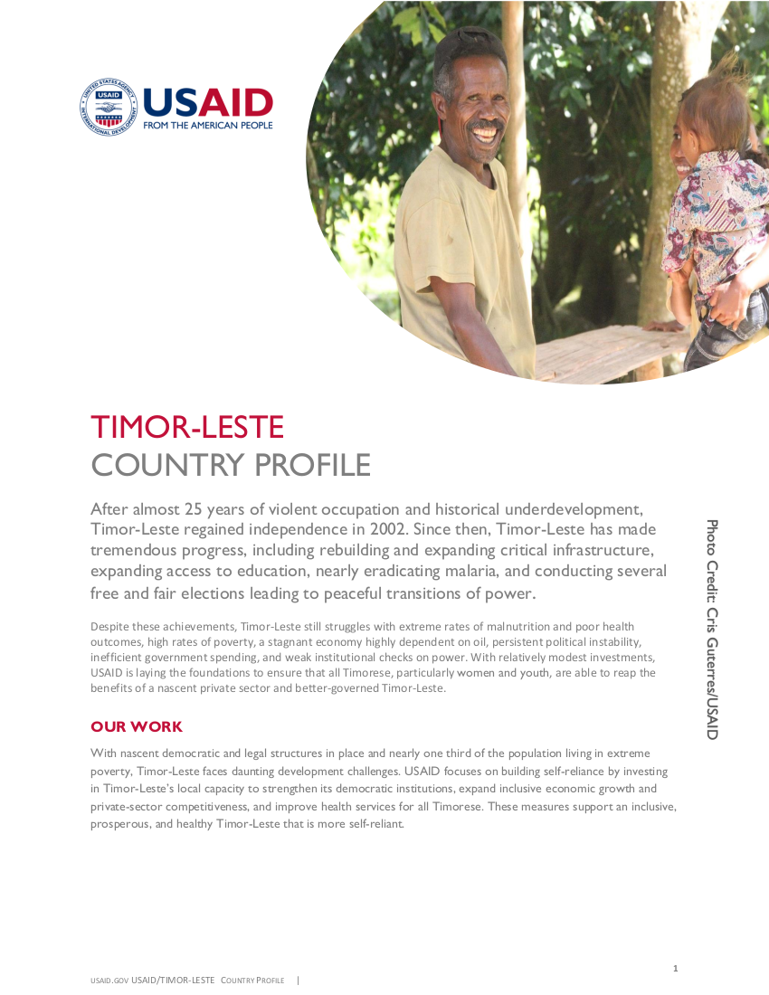 USAID/Timor-Leste Country Profile