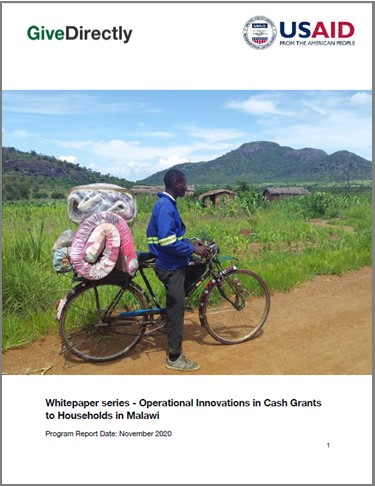 Give Directly Whitepaper Series for Cash Grants in Malawi