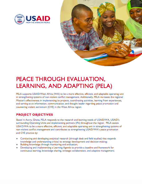 Peace Through Evaluation, Learning, and Adapting (PELA)