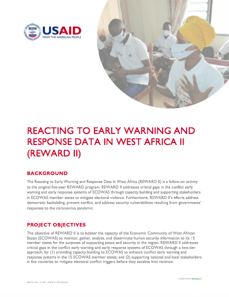 REACTING TO EARLY WARNING AND RESPONSE DATA IN WEST AFRICA II (REWARD II) FACT SHEET