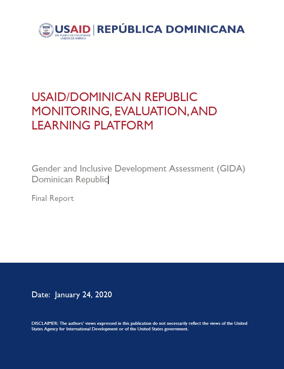 Gender and Inclusive Development Assessment - Dominican Republic