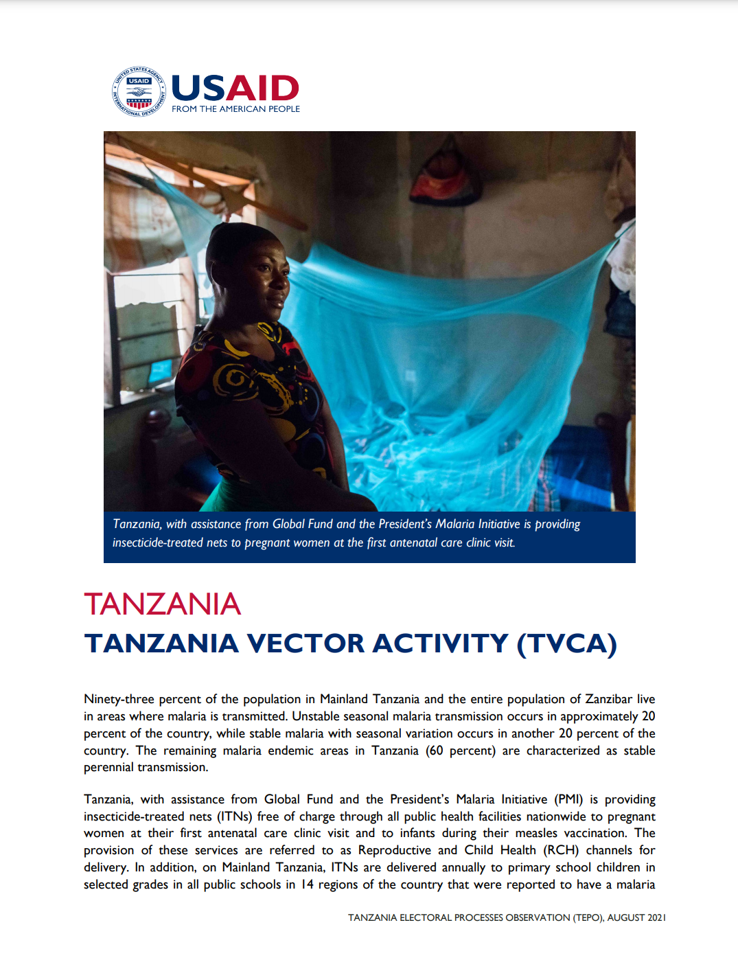 Tanzania Vector Activity Factsheet