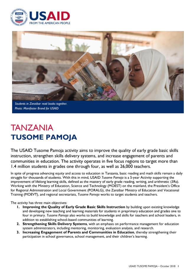 Tusome Pamoja Fact Sheet