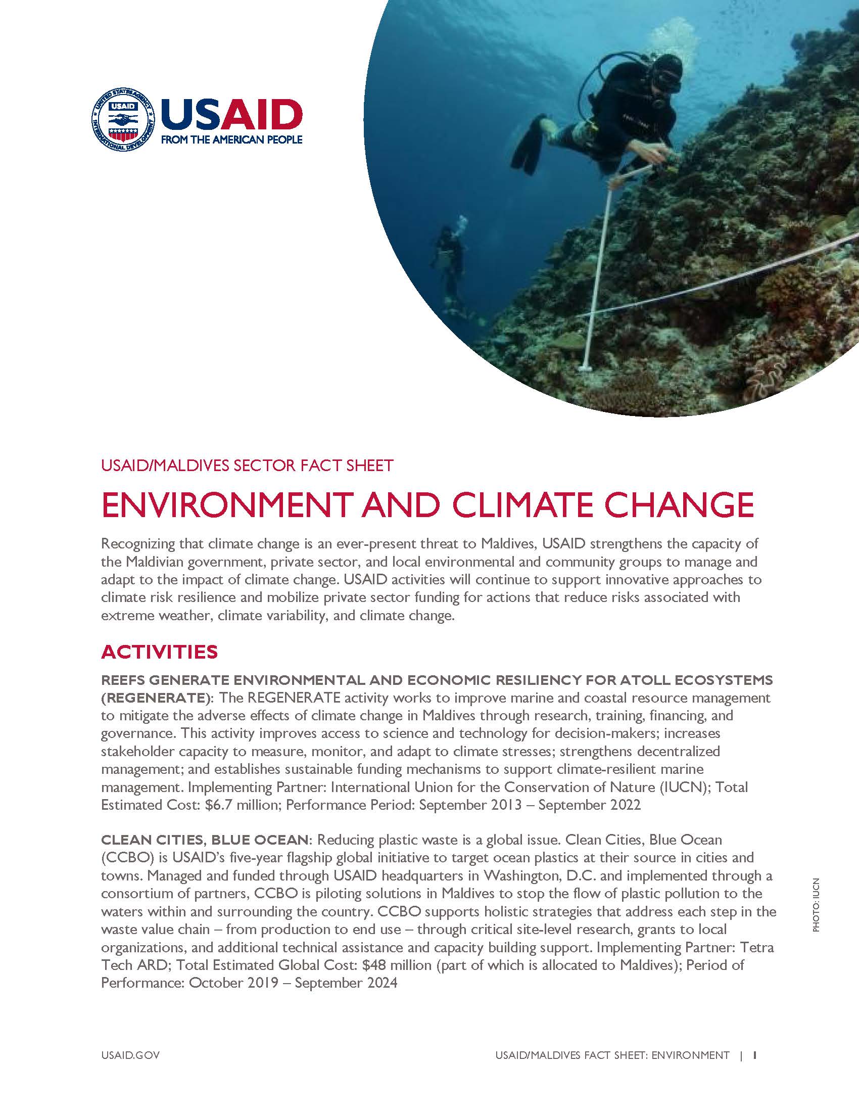 USAID/Maldives Fact Sheet: Environment