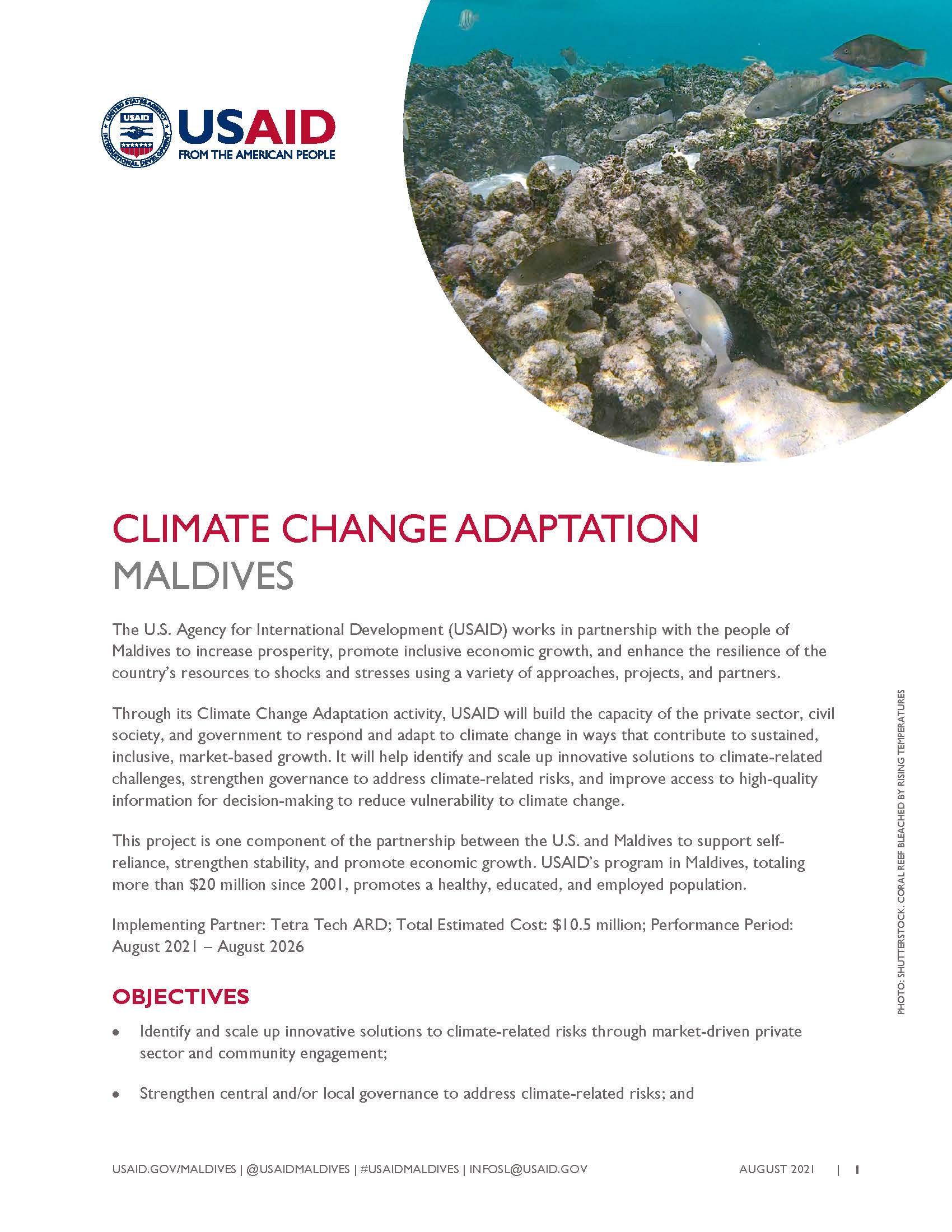 USAID/Maldives Fact Sheet: Climate Change Adaptation