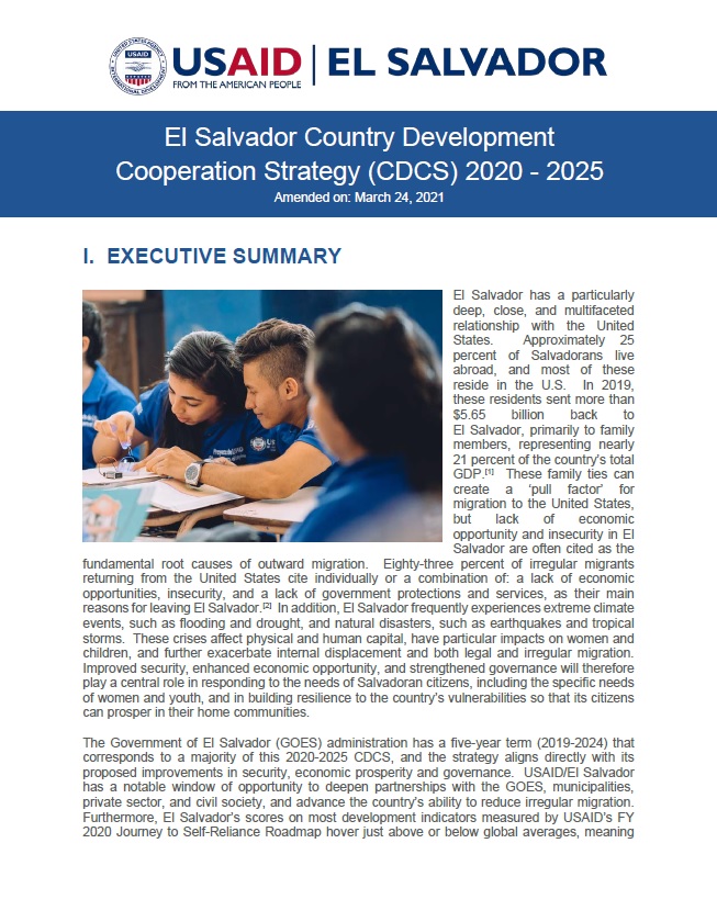 USAID El Salvador CDCS (Executive Summary)