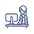 clipart of a person in front of a computer