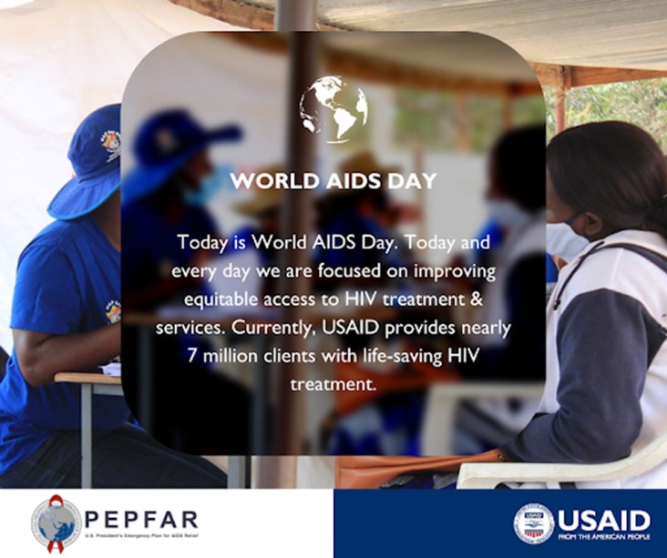 World AIDS Day: Today is World AIDS Day. Today and every ay we are focused on improving equitable access to HIV treatment & services. Currently, USAID provides nearly 7 million clients with life-saving HIV treatment.