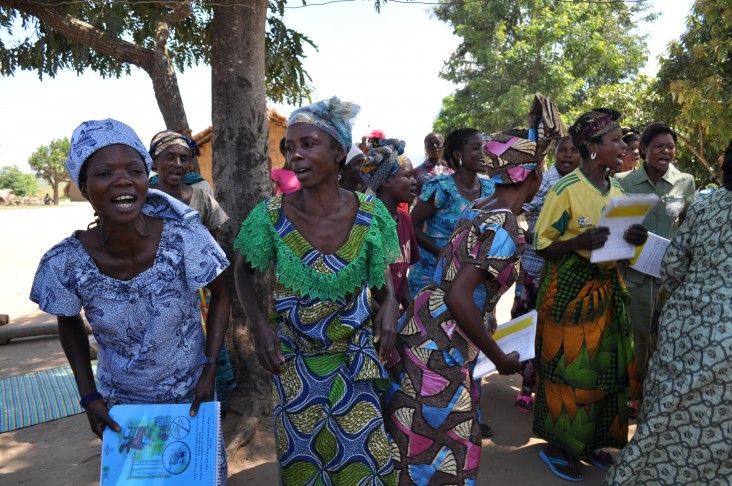 A care group shares what they've learned through song.