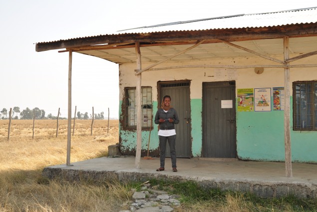 Natsaannat, a health extension worker in Ethiopia, provides family planning antenatal, child health, and nutrition services in Wara Village.