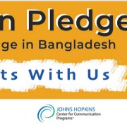 Image of campaign banner to end child marriage in Bangladesh