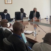 L-R: The Délégué Général à l'Entrepreneuriat Rapide, Mr. Papa Amadou Sarr, the Minister of Employment, Vocational Training, Practiceship and Integration, Mr. Dame Diop, and USAID Mission Director, Mr. Peter Trenchard. 