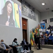 Ms Ying Hsu, acting Mission Director delivering her remarks to the 19th cohort of the YALI Regional Leadership Centre